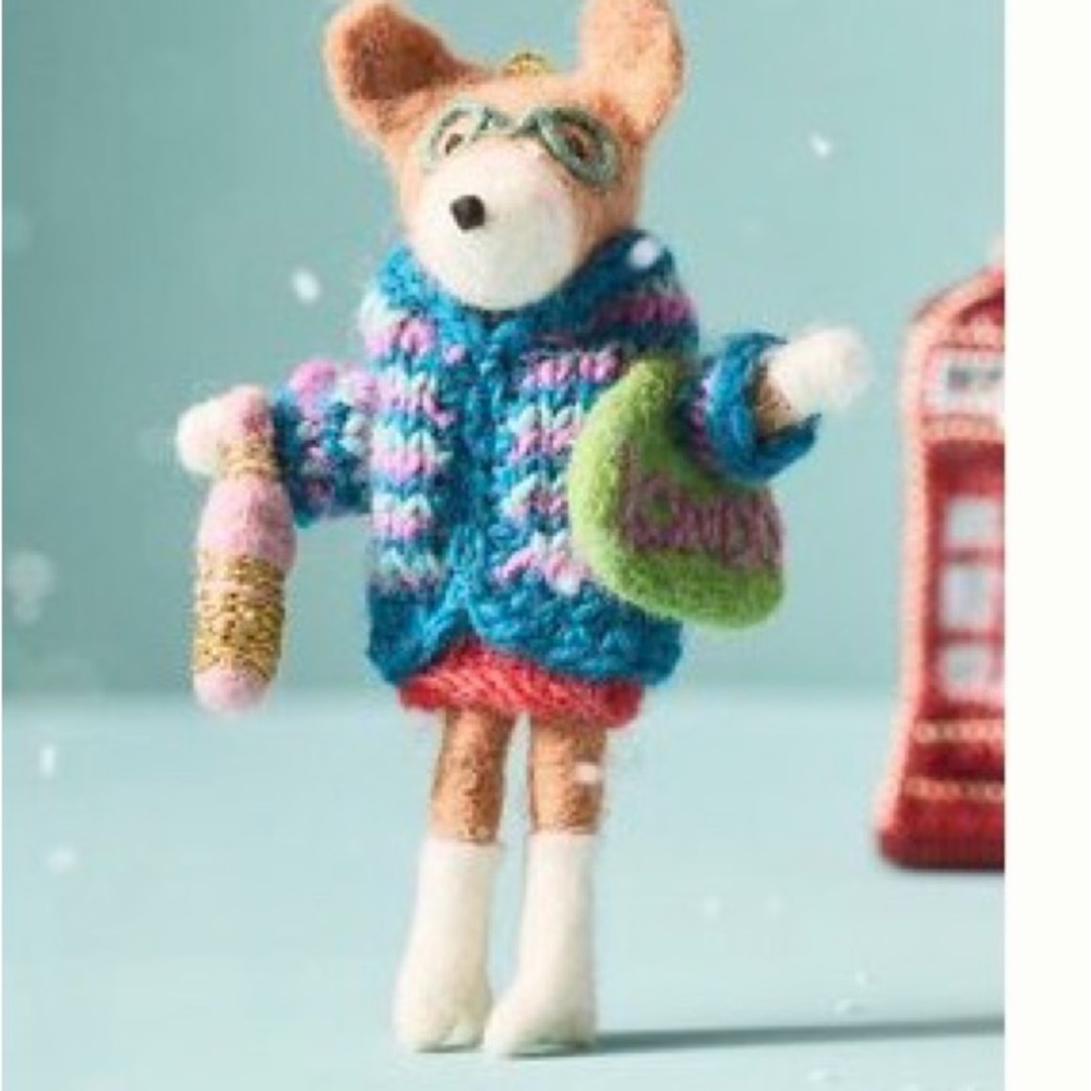 Charming Handmade Felted Travel Anthro London Corgi Collection 2025